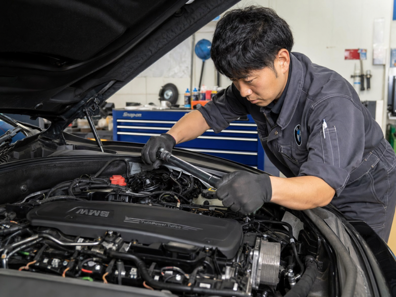 BMW 5シリーズ タイミングチェーン異音 始動・異音再確認 施工事例 ハードワーカーズ 仙台店