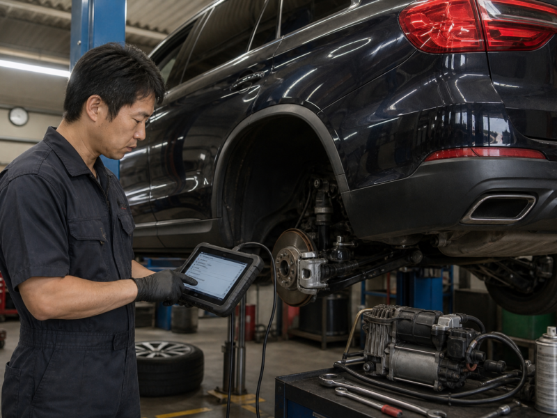 ランドローバー Discovery エアサス異音 診断 施工事例 ハードワーカーズ 仙台店