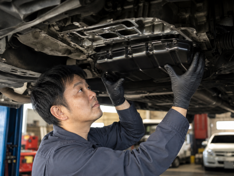 ポルシェ Cayenne エンジンオイル漏れ ガスケット交換 施工事例 ハードワーカーズ 仙台店
